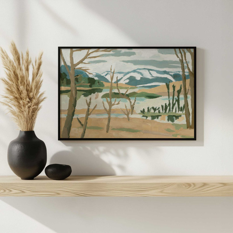 «Pale Horizon II» par Melissa Wang, reproduction d'art, H 24 po x l 36 po, Reproduction encadrée ouverte sans passe-partout