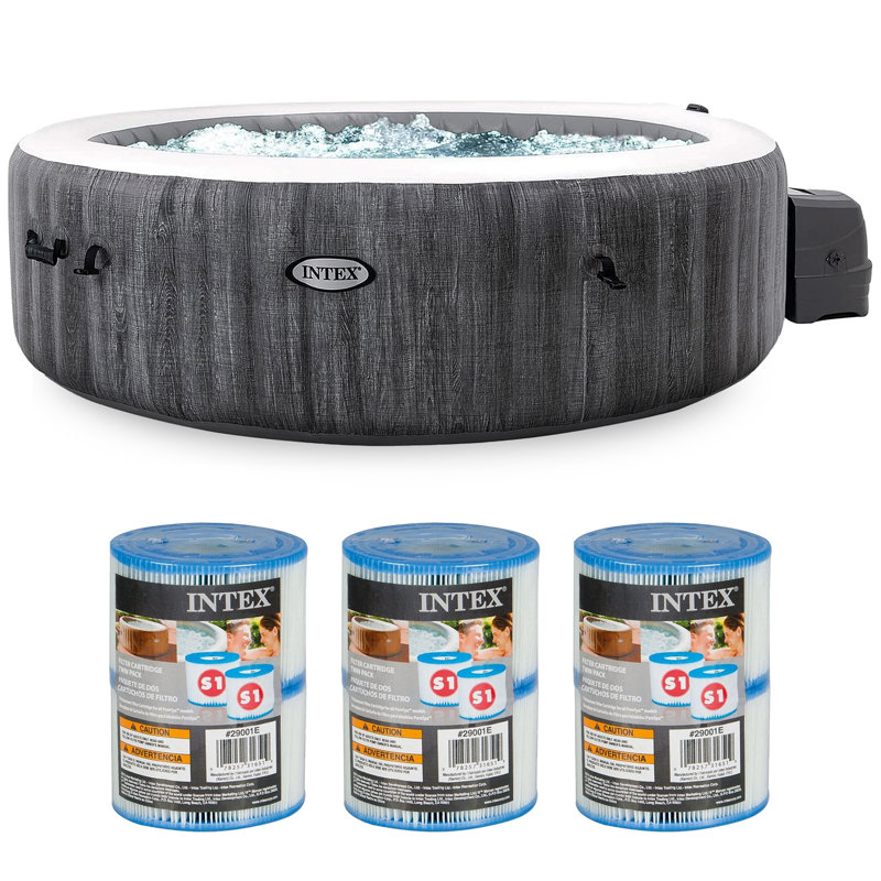 Intex 120 Volt 6 Person 140 - Jet Plastic Round Inflatable Hot Tub