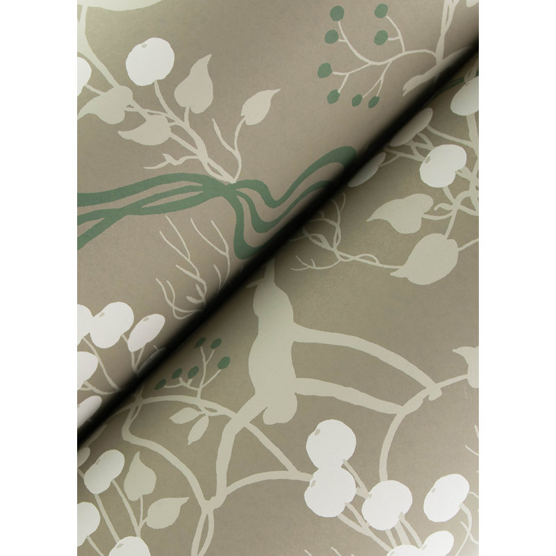 Linden Black Jungle Canopy Wallpaper, Gray