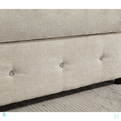 Canapé modulaire de 110,75 po, canapé modulaire surdimensionné, rangement pour chaise longue, canapé moderne en forme de U, canapés rembourrés, chenille, bouton en cristal, salon, appartement