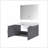 Modern Bath Vanity 36 In. W X 22 In. D, Cultured Marble Top, And 36 In. LED Mirror-1452204556