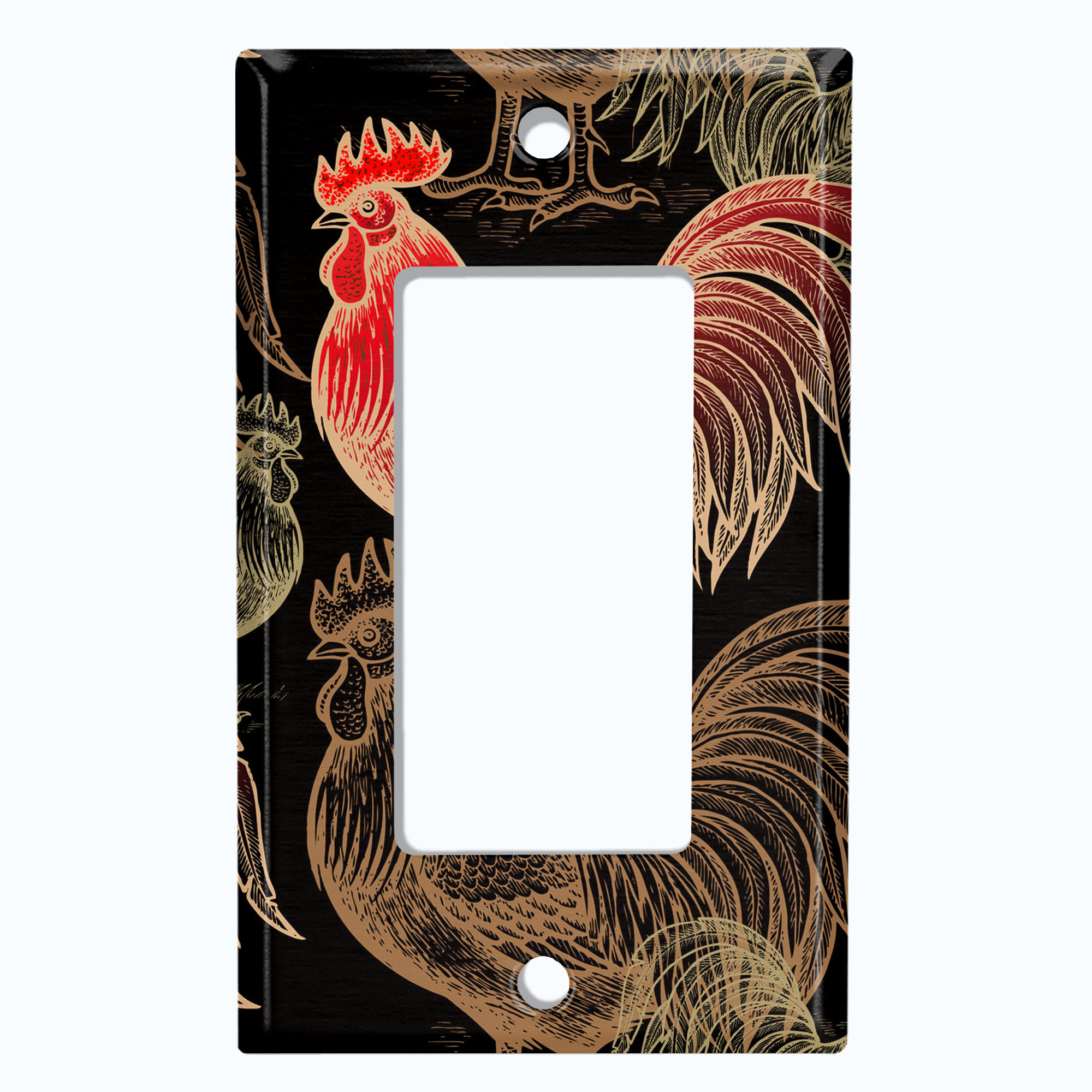 WorldAcc Rooster 1-Gang Rocker Wall Plate | Wayfair