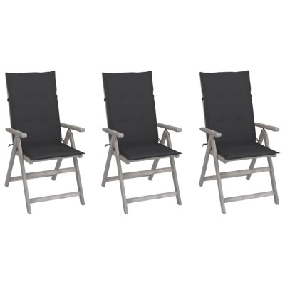 Outdoor Recliner Chairs Patio Chair with Cushions Solid Wood Acacia