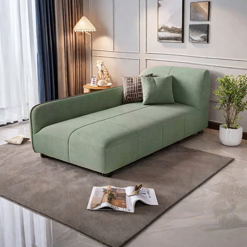 Méridiennes modernes et simples en flanelle, Orienté à droite, Vert
