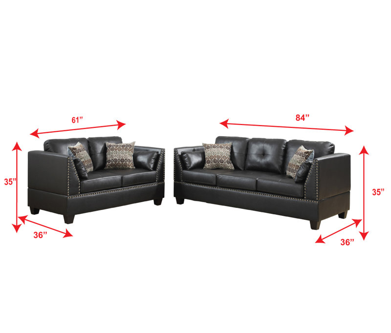 2 - Piece Faux Leather Living Room Set, Espresso