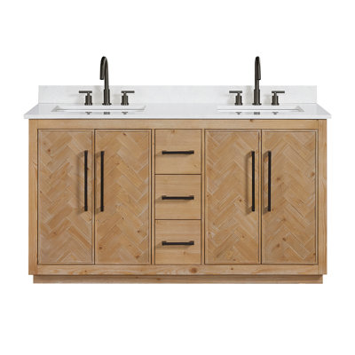 Ensemble de meuble-lavabo double avec plateau Eris 60