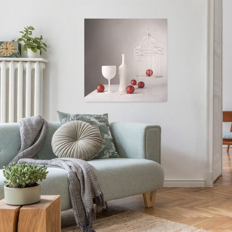 Elegant Holiday Still Life Elegant Minimalist Modern Bird Winter Wall Art Print 1 Piece Wrapped Canvas Wall Art
