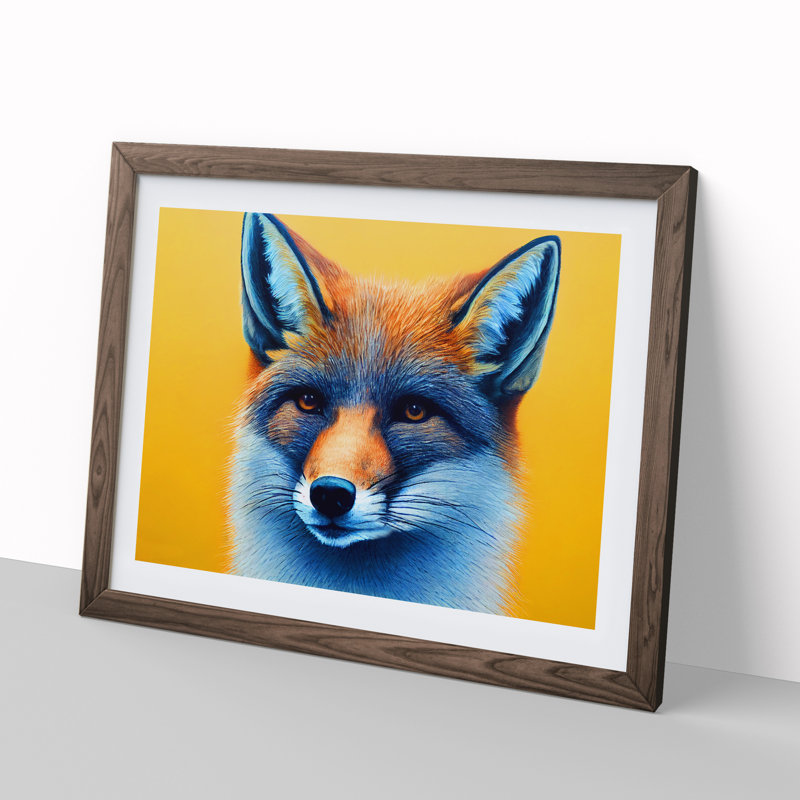 Classic Fox - Framed Print, 34cm H x 46cm W x 2cm D, Walnut