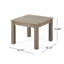 Table d'appoint en bois gris - plateau à lattes ouvert, table 20,17 po x 15,28 po, minimaliste avec porte fermée 20,17 po 20,17 po 15,28 po
