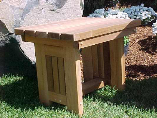 Carmelita Rectangular Cedar Outdoor Side Table , 21'' in. W 19'' in. D, Cedar Stain