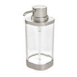 iDesign Hand Soap Dispenser - Refillable Liquid Soap Dispenser, Clear/Brushed Nickel