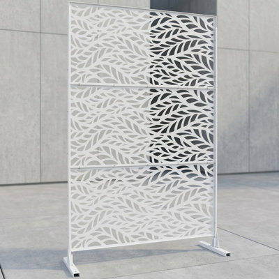 Cloison d'intimité en métal mesurant H 76 po x l 48 po, conception autoportante pouvant être placée à l'intérieur ou à l'extérieur, parfaite pour créer de l'intimité sur les terrasses, balcons et patios, pouvant servir de clôture d'intimité pour les pelouses et les jardins