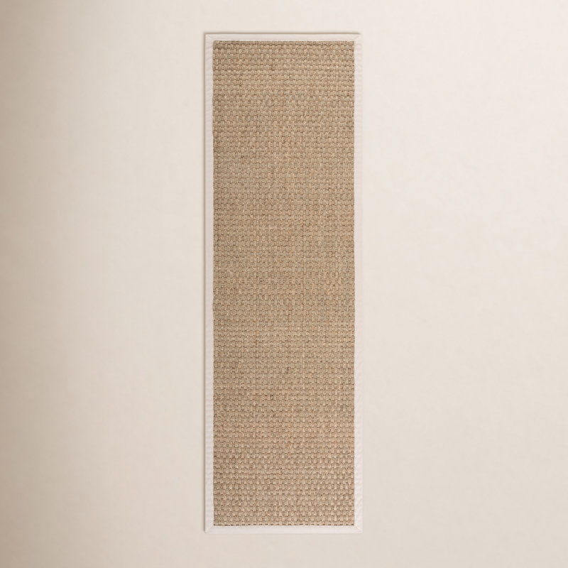 Tapis en fibres naturelles de ruppie maritime Dollard, Tapis de couloir 2 pi 6 po x 20 pi