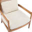 De 2 fauteuils de style Mid-Century avec structure en noyer, dossier et tissu beige pour bureau à domicile 26,6 ", décoration moderne de chambre à coucher-121279203