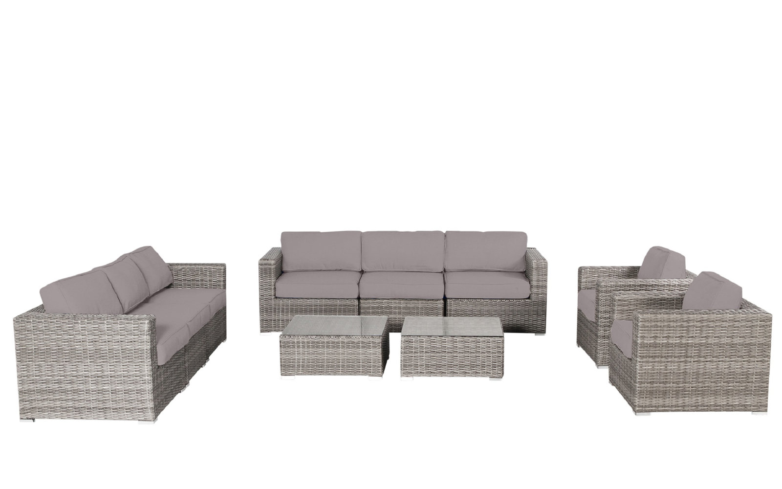 Franke 8-Person Patio Seating Group, Canvas Taupe Sunbrella® Canvas, Mixed Gray