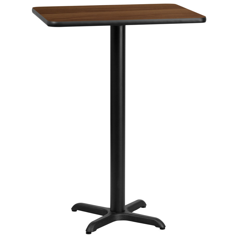 Jaramillo Rectangular Laminate Table Top with Standard or Bar Height Table Base, Walnut, Bar Height (43.13" Height)