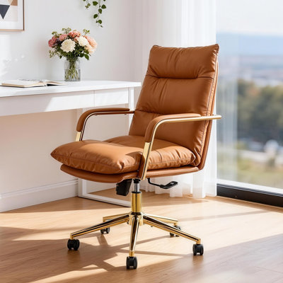 Chaise de bureau en cuir Jerrid
