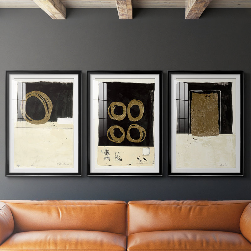 «Stand Strong I» - Impression sur mesure encadrée de qualité supérieure - 3 pièces, Noir, 21" H x 30" W