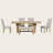 Farmhouse 78.1" Extendable Dining Set for 6 with Bench, 4 Upholstered Chairs, Thick Tabletop-1654312887-1654312883-1654312882