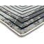 Tapis haut / bas Crème avec des carrés géométriques bleu foncé métalliques et des accents sarcelle, gris anthracite, argent et moka -992678659