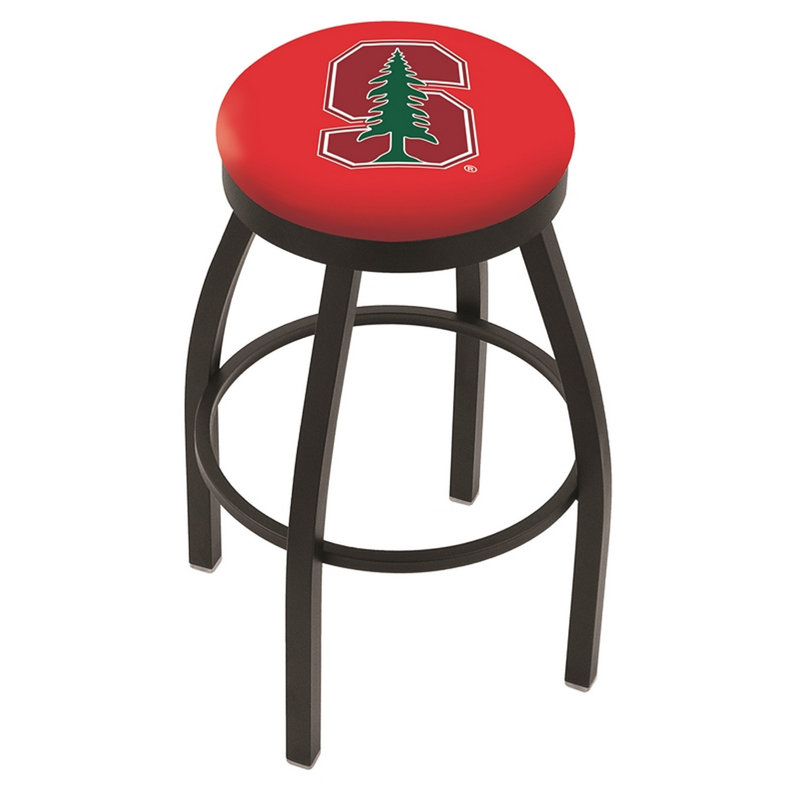 NCAA Swivel 25" Counter Stool, Black Wrinkle, Stanford University