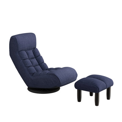 Trule Reclining Ergonomic Swiveling Floor Game Chair with Footrest in Gray by Trule