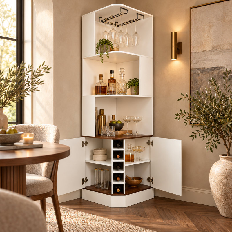 Armoire de bar Farmhouse, Blanc