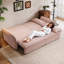 Canapé-lit de 85 pouces, convertible 3 en 1 avec lit gigogne, port de chargement USB, canapé deux places pour salon et chambre d'amis, rose-499926537