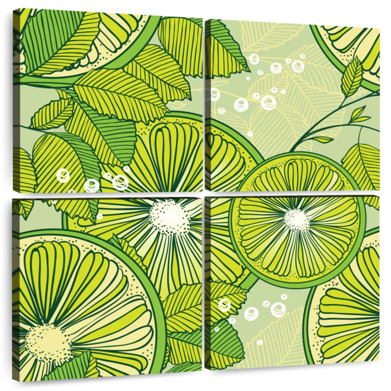 Yarlin Lime And Mint Pattern, 26" H x 26" W