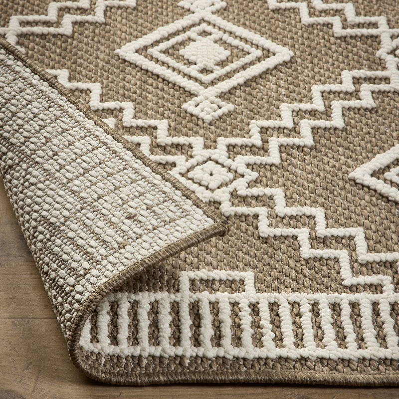 Geometric Flatweave Indoor / Outdoor Area Rug, Rectangle 200 x 290 cm