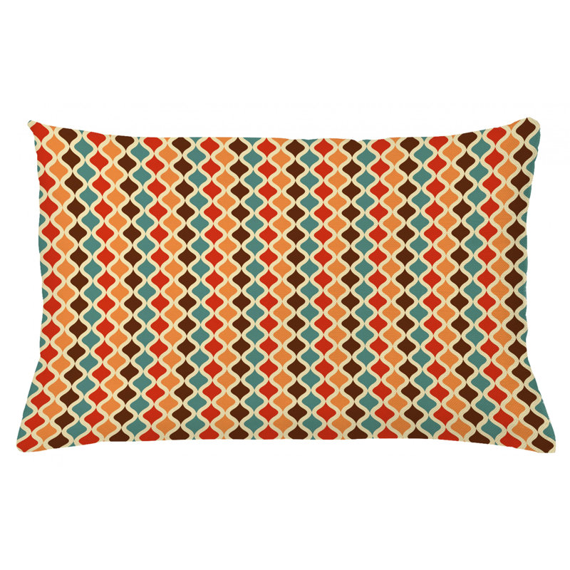 Housse de coussin lombaire géométrique intérieur/extérieur, 16 po x 26 po