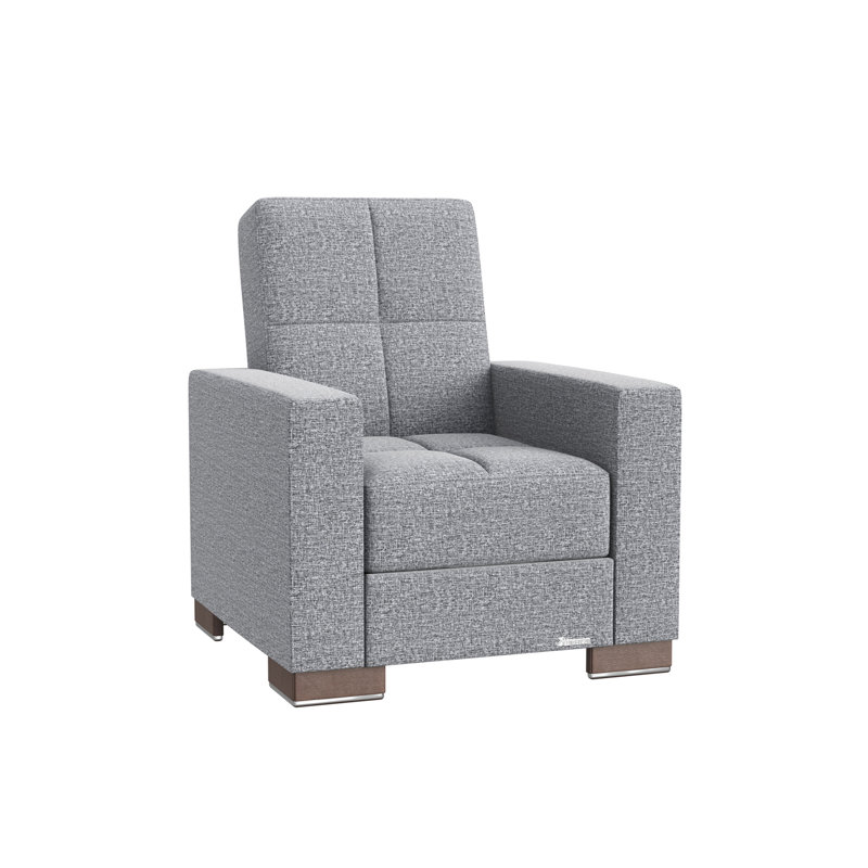  Fauteuil convertible avec accoudoirs convertibles 3-en-1 Annalice Armada, Microfibre blanche et grise