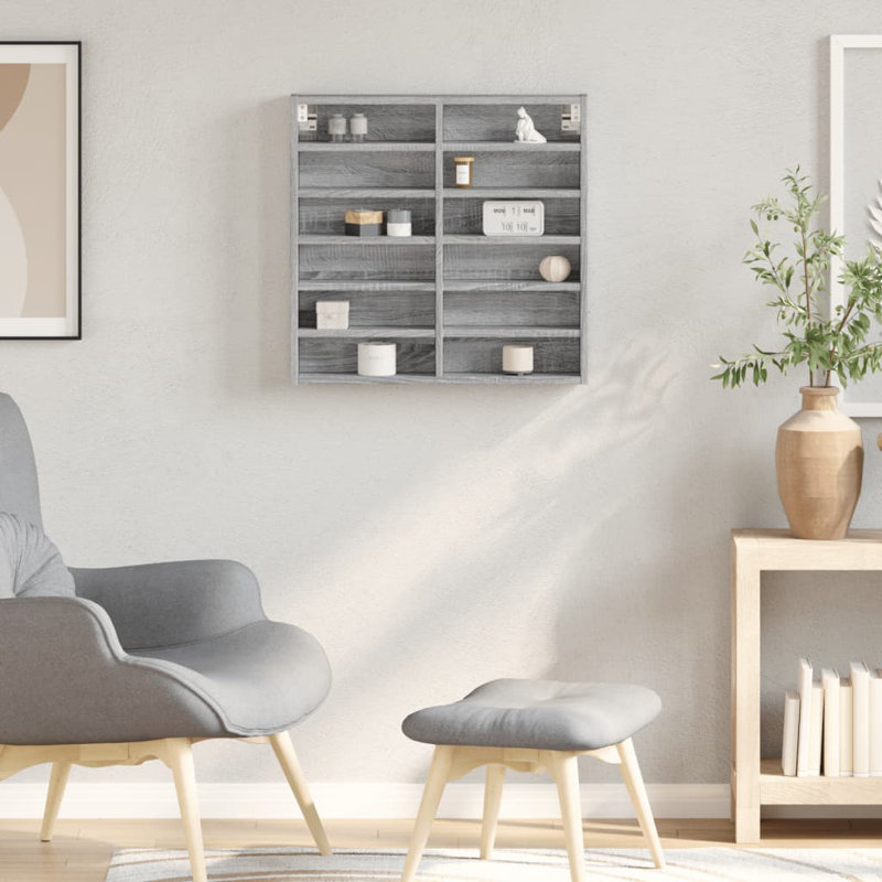 Roenick Floating Shelf, 58cm H x 60cm W x 8.5cm, Grey Sonoma
