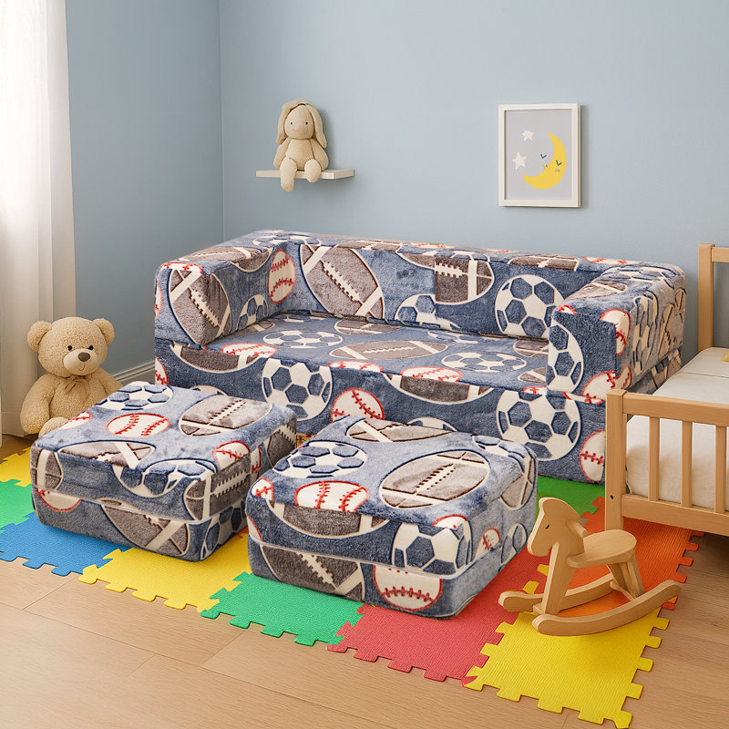 Canapé modulaire (arc-en-ciel): tissu confortable, motif de matériau lumineux, rembourrage en mousse, housse de canapé amovible pour un nettoyage facile
