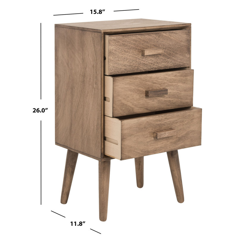 Dannel 3 Drawer Storage Drawer, Brown