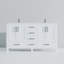 Meuble-lavabo blanc 60 po X P 22 po D, dessus en marbre de Carrare et ensemble de robinet-117978785
