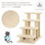 Escalier pour chat multi-niveaux à 4 niveaux pour chat en beige, 25 pouces - Vos rideaux aident les chats à atteindre les tablettes hautes