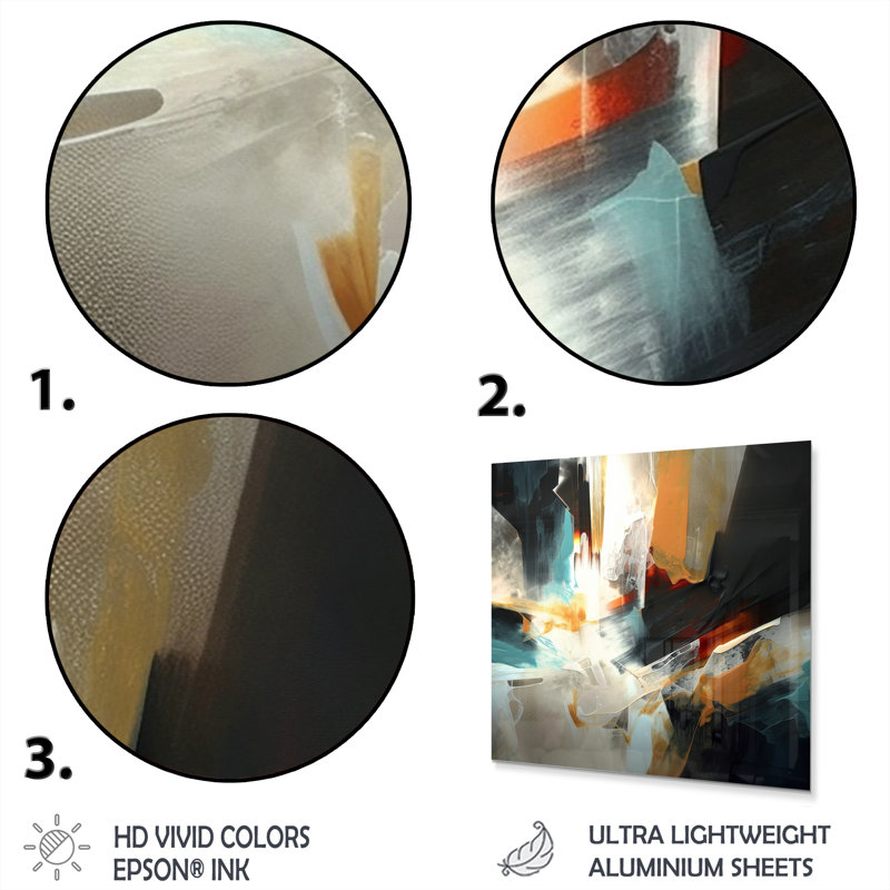 Modern Abstract Wall Decor on Metal, 29" H x 29" W x 1" D
