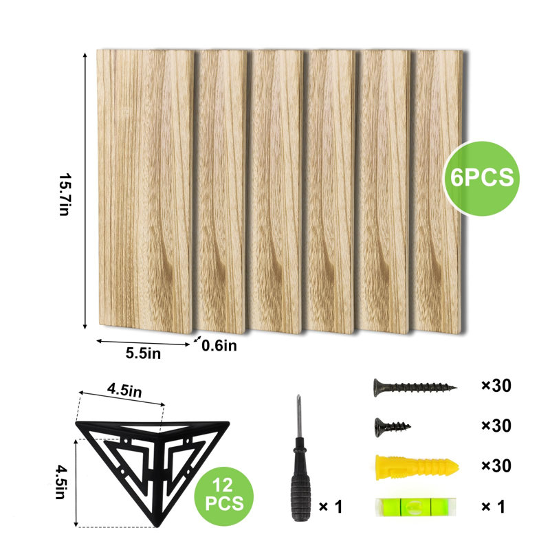 Tablette flottante en bois 6 pièces Pinnacle