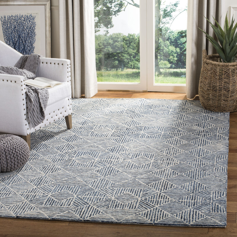 Geometric Hand Woven Area Rug, Rectangle 152 x 244 cm