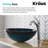 Nature Series Glass Circular Vessel Bathroom Sink with Faucet-35841293