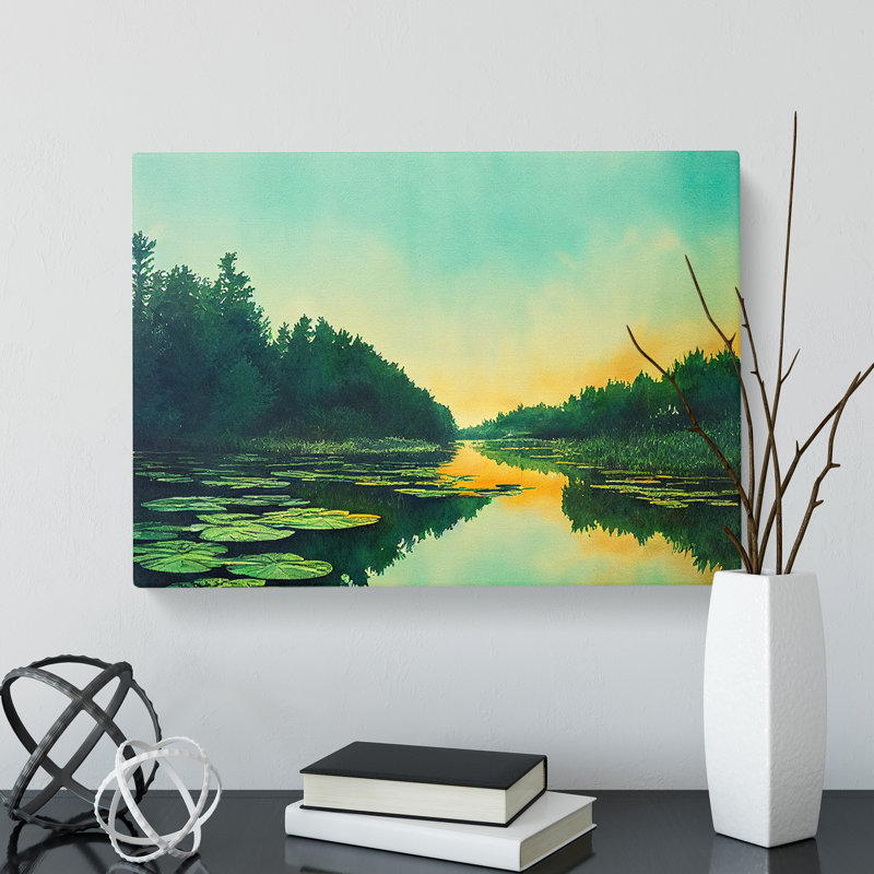Pond At Sunrise - Wrapped Canvas Print, 40cm H x 60cm W x 3cm D