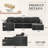 U-Shaped Modular Sectional Sofa, Cloud L-Shaped Sectional Couch with Deep Seat for Living Room Bedroom-1477608463