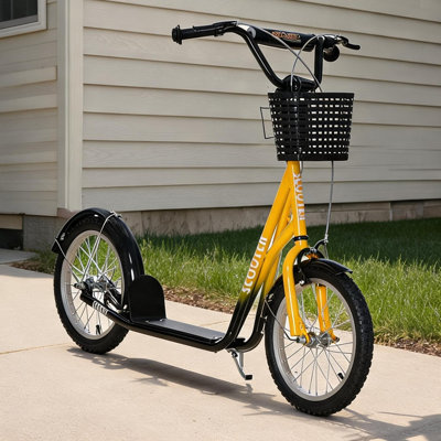Scooters pour enfants 16 po pour l'extérieur en métal orange et Pp, avec design réglable
