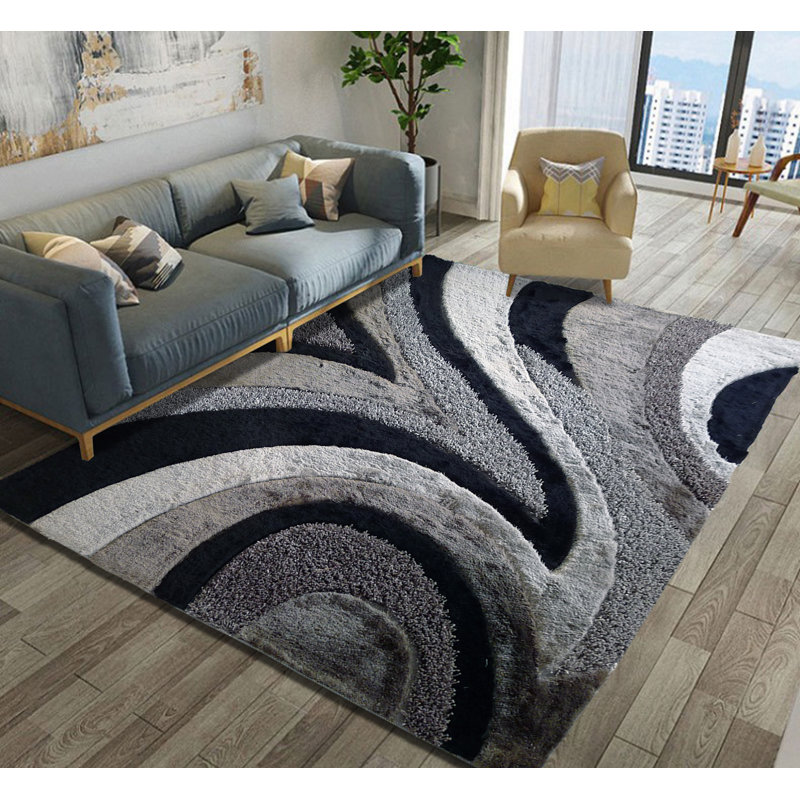 Tapis gris / noir, Rectangle 8 pi x 11 pi