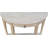 Half Moon Console Table With Drawer And Lower Shelf, Unfinished Wood Design For Versatile Home Decor