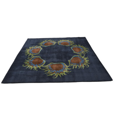 Tapis carré bleu marine Orlando