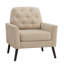 Fauteuil d'appoint rembourré en chenille de style Mid-Century avec pieds rembourrés en bois-633533720