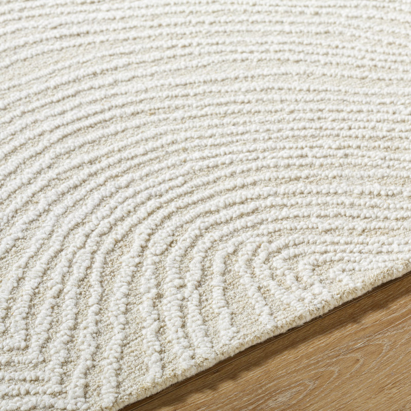 Jerrye Hand Tufted Wool Indoor Rug, Rectangle 8' x 10'