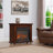 Compact Electric Fireplace Insert with Log Set, Realistic Flame & Overheat Protection-114137894